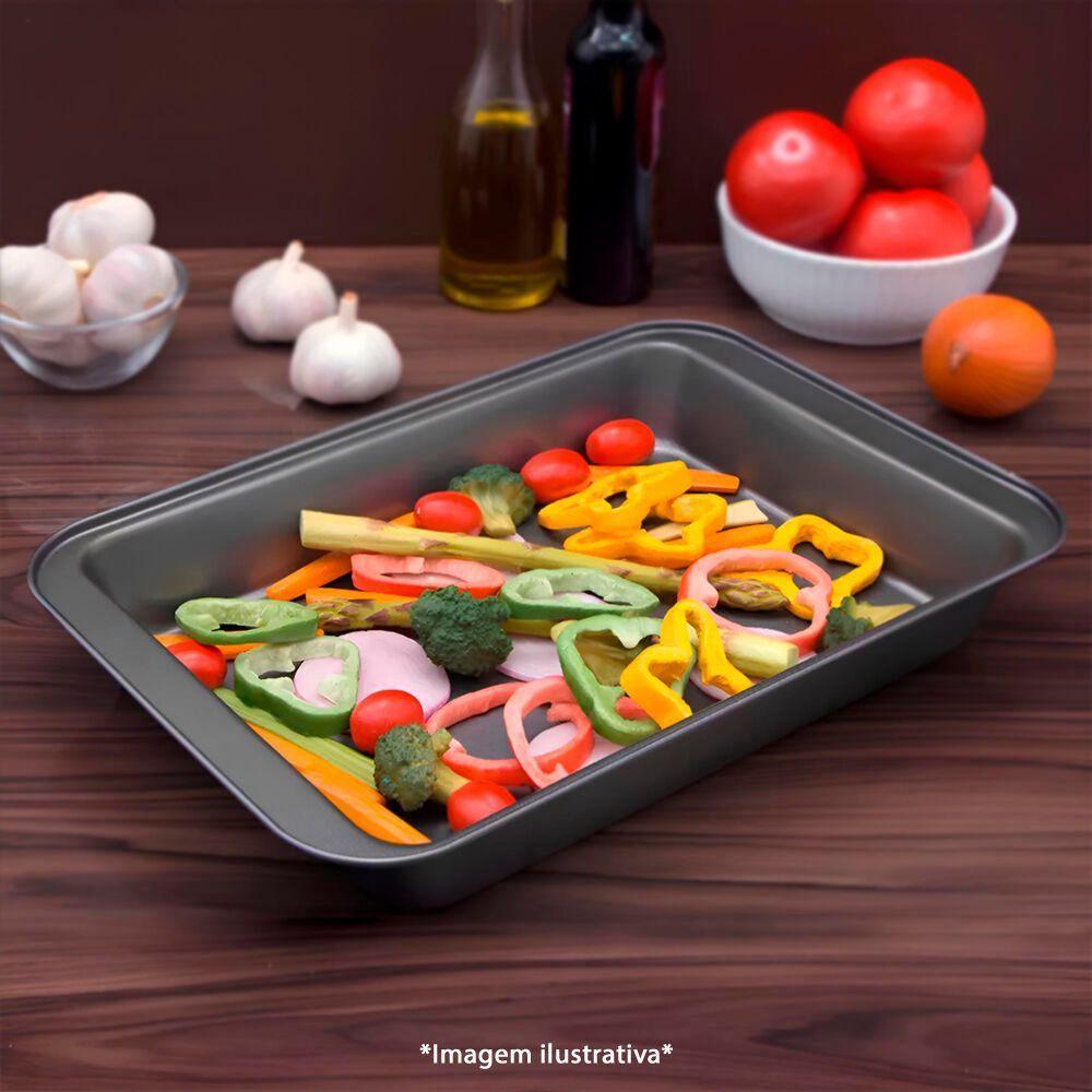 Assadeira Retangular Antiaderente 37x25cm - Perfeita Para Bolos E Tortas Deliciosas - 4