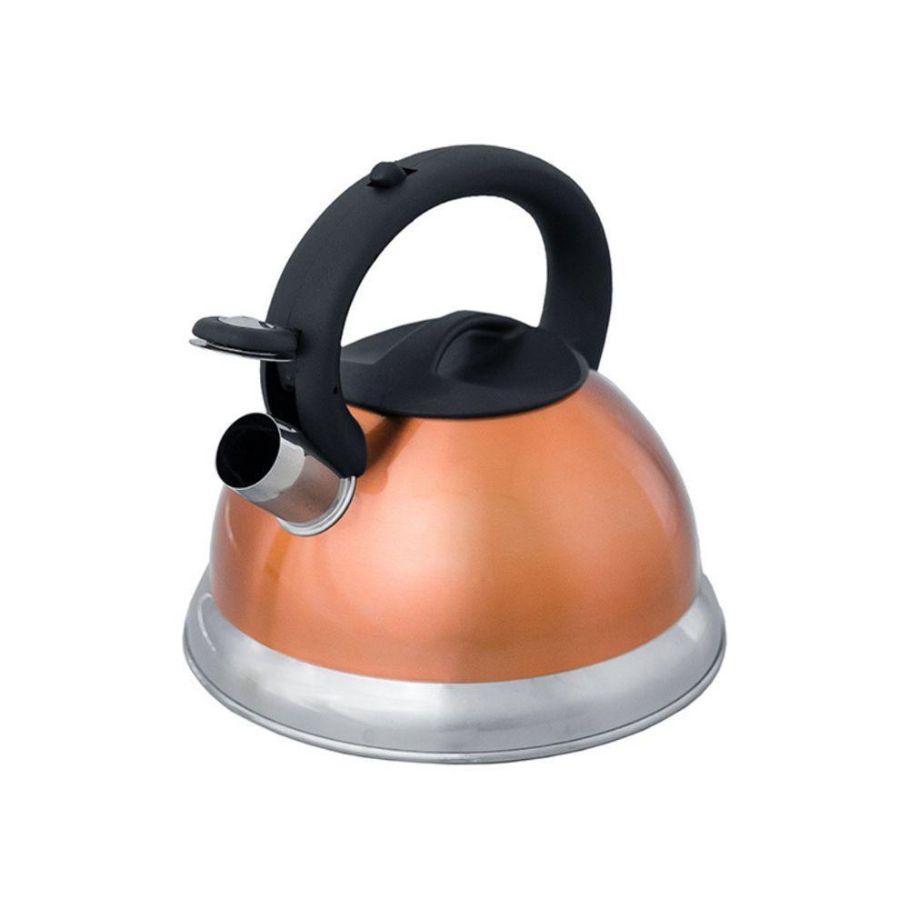 Chaleira Dourada Inox Com Apito E Fundo Duplo - Elegância E Praticidade Na Cozinha - 5