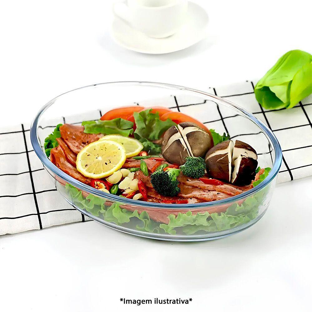 Conjunto Elegante De Travessas Ovais De Vidro - 3 Peças Funcionais (1,5l, 2l, 3l) - 3