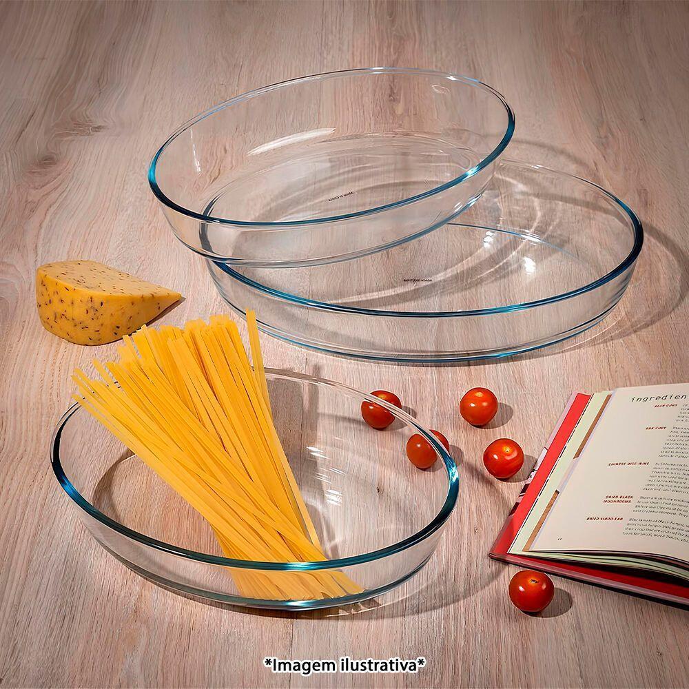 Conjunto Elegante De Travessas Ovais De Vidro - 3 Peças Funcionais (1,5l, 2l, 3l) - 5