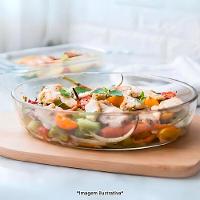 Conjunto Elegante De Travessas Ovais De Vidro - 3 Peças Funcionais (1,5l, 2l, 3l)