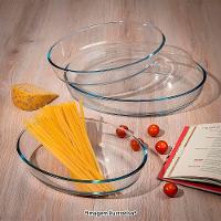 Conjunto Elegante De Travessas Ovais De Vidro - 3 Peças Funcionais (1,5l, 2l, 3l) - 5