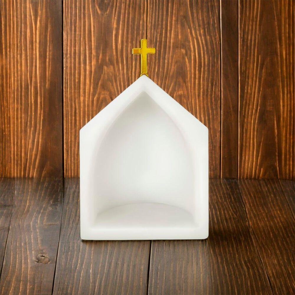 Oratório Brilhante Em Branco - Sofisticação E Luz Para Seu Lar - 4