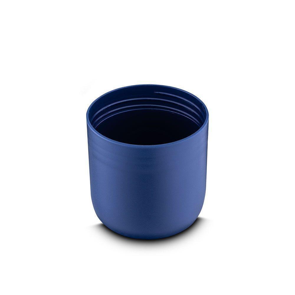 Garrafa Térmica Inox 500ml Com Copo E Compartimento Azul - Estilo E Praticidade Em Cada Gole - 4