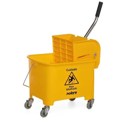 Carro Balde Profissional 20l Amarelo Com Divisor De água E Espremedor Ergonômico