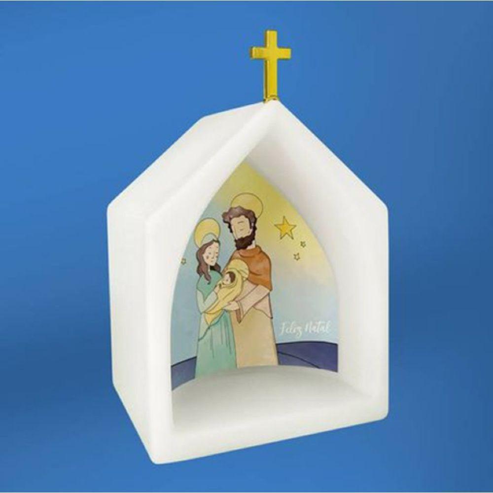 Oratório Iluminado Sagrado Com Presépio - Toque De Luz E Fé Para Seu Lar - 2