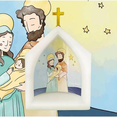 Oratório Iluminado Sagrado Com Presépio - Toque De Luz E Fé Para Seu Lar