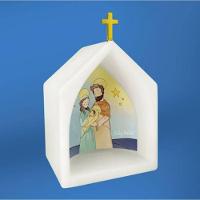 Oratório Iluminado Sagrado Com Presépio - Toque De Luz E Fé Para Seu Lar - 2