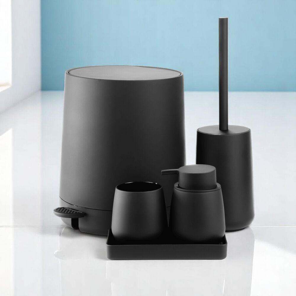 Conjunto Sofisticado De Acessórios Para Banheiro Moderno 5 Peças Preto - Estilo E Praticidade - 3