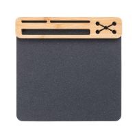 Mouse Pad Multifuncional Em Bambu Com Suporte Para Celular E Canetas - 3