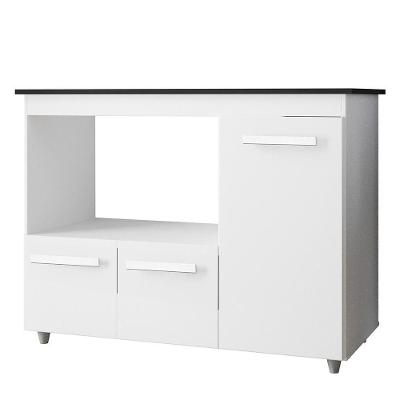 Balcão Para Cooktop 5 Bocas 3 Portas 114 Cm Ana Branco Mobbs Branco