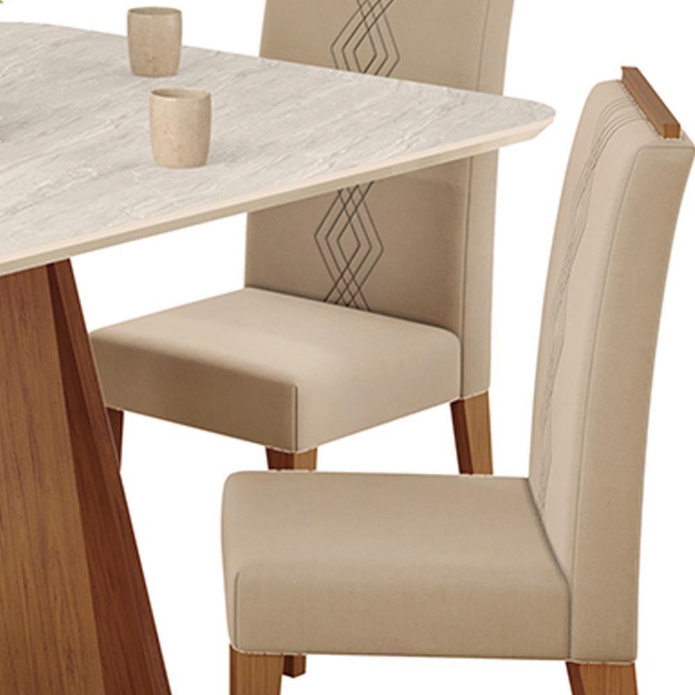 Mesa Jantar Kiara E 4 Cadeiras Yasmin Freijo Veludo Kraft Dj Moveis - 6