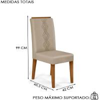 Mesa Jantar Kiara E 4 Cadeiras Yasmin Freijo Veludo Kraft Dj Moveis - 3