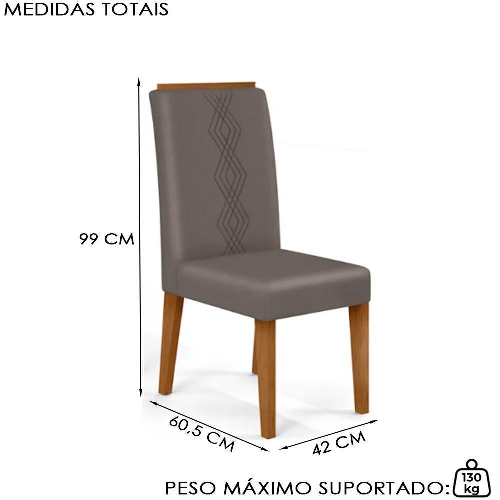 Mesa Jantar Kiara E 4 Cadeiras Yasmin Freijo Veludo Lunar Dj Moveis - 3