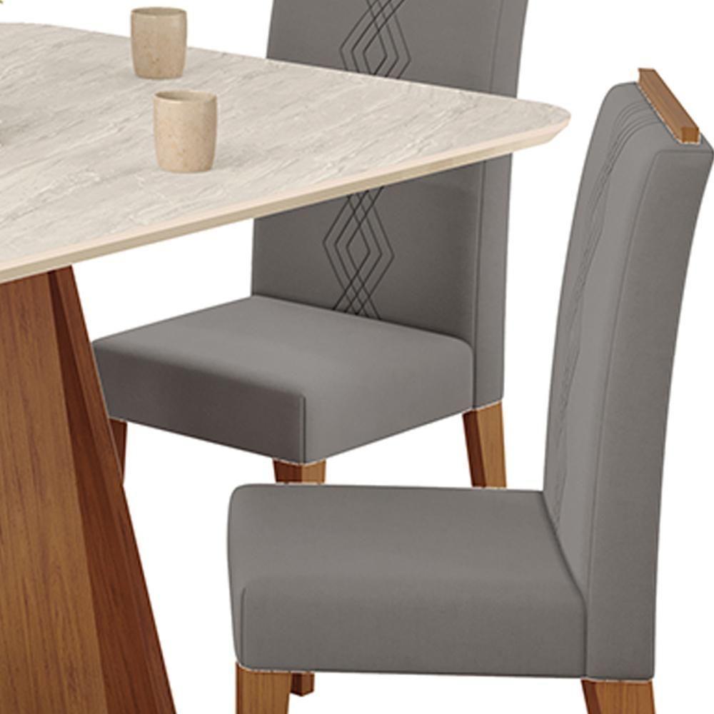 Mesa Jantar Kiara E 4 Cadeiras Yasmin Freijo Veludo Lunar Dj Moveis - 6