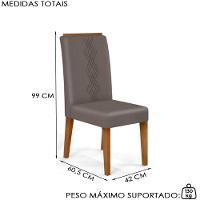 Mesa Jantar Kiara E 4 Cadeiras Yasmin Freijo Veludo Lunar Dj Moveis - 3