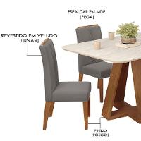 Mesa Jantar Kiara E 4 Cadeiras Yasmin Freijo Veludo Lunar Dj Moveis - 5