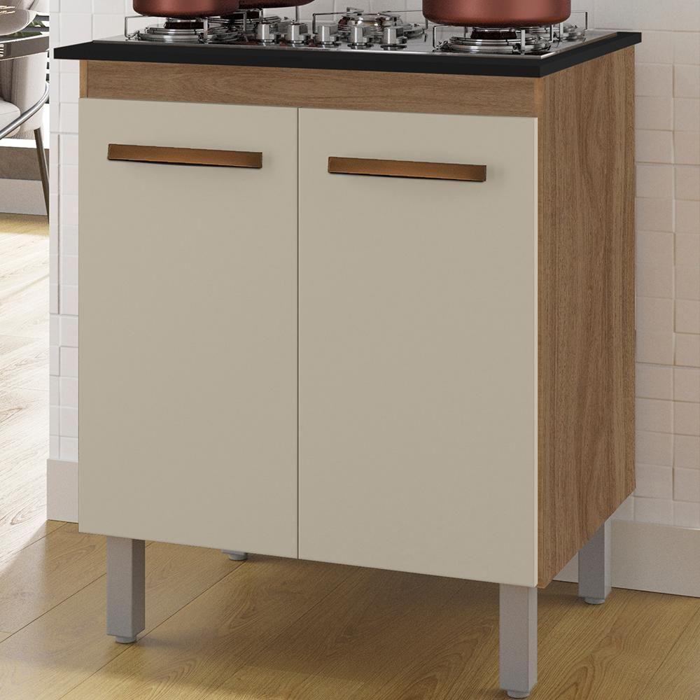 Balcão Para Cooktop 4 Bocas 2 Portas 75 Cm Jade Savana Off White Mobbs Savana Off White - 2