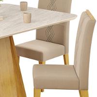 Mesa Jantar Kiara E 4 Cadeiras Yasmin Cedro Veludo Kraft Dj Moveis - 6