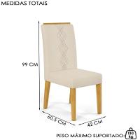 Mesa Jantar Kiara E 4 Cadeiras Yasmin Cedro Linho Neve Dj Moveis - 3