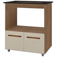 Balcão Para Cooktop 4 Bocas 2 Portas 75 Cm Elisa Savana Off White Mobbs Savana Off White - 1