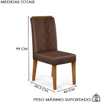 Mesa Jantar Kiara E 4 Cadeiras Yasmin Freijo Veludo Moca Dj Moveis - 3