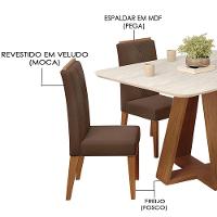 Mesa Jantar Kiara E 4 Cadeiras Yasmin Freijo Veludo Moca Dj Moveis - 5