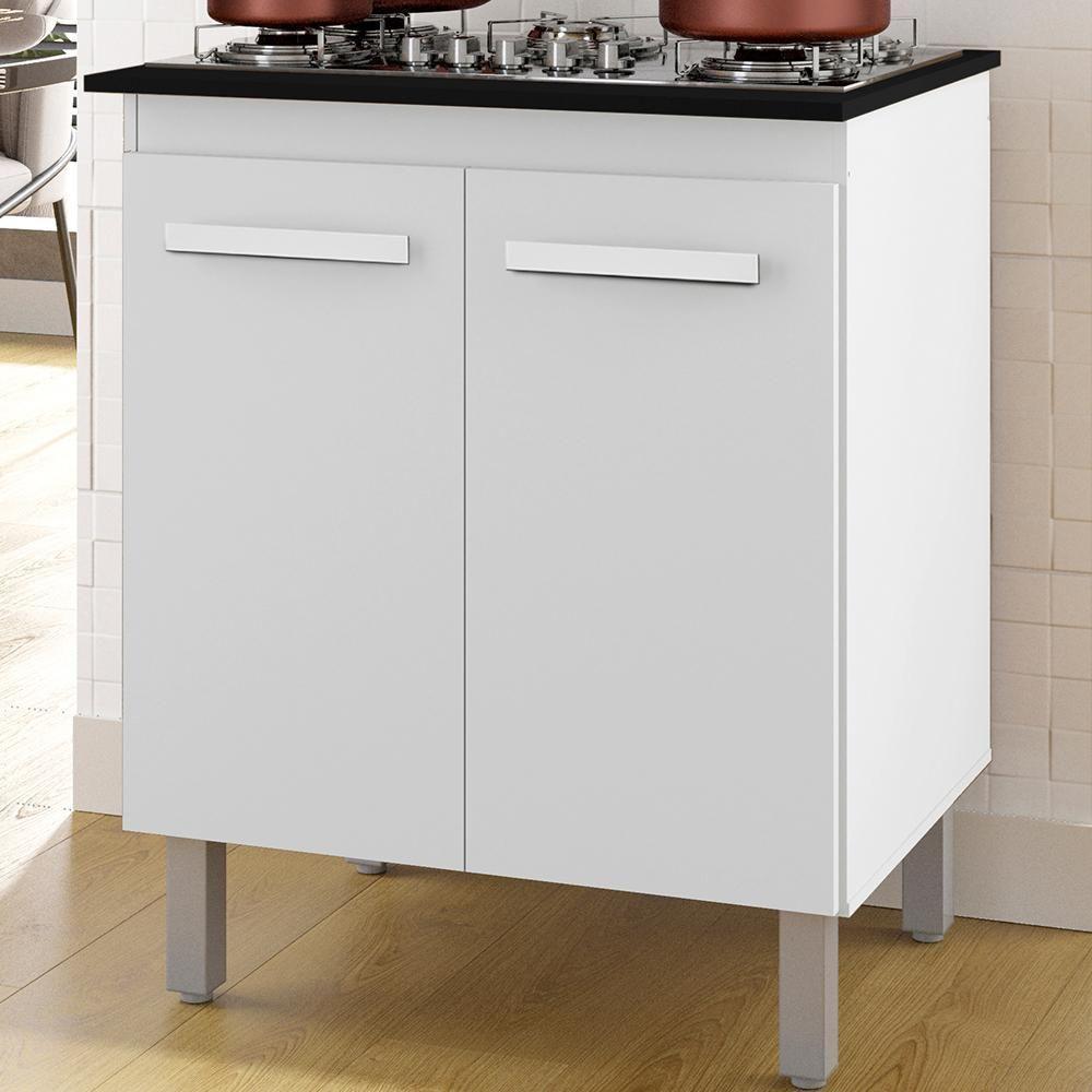 Balcão Para Cooktop 5 Bocas 2 Portas 75 Cm Jade Branco Mobbs Branco - 2