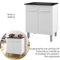 Balcão Para Cooktop 5 Bocas 2 Portas 75 Cm Jade Branco Mobbs Branco