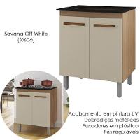 Balcão Para Cooktop 5 Bocas 2 Portas 75 Cm Jade Savana Off White Mobbs Savana Off White