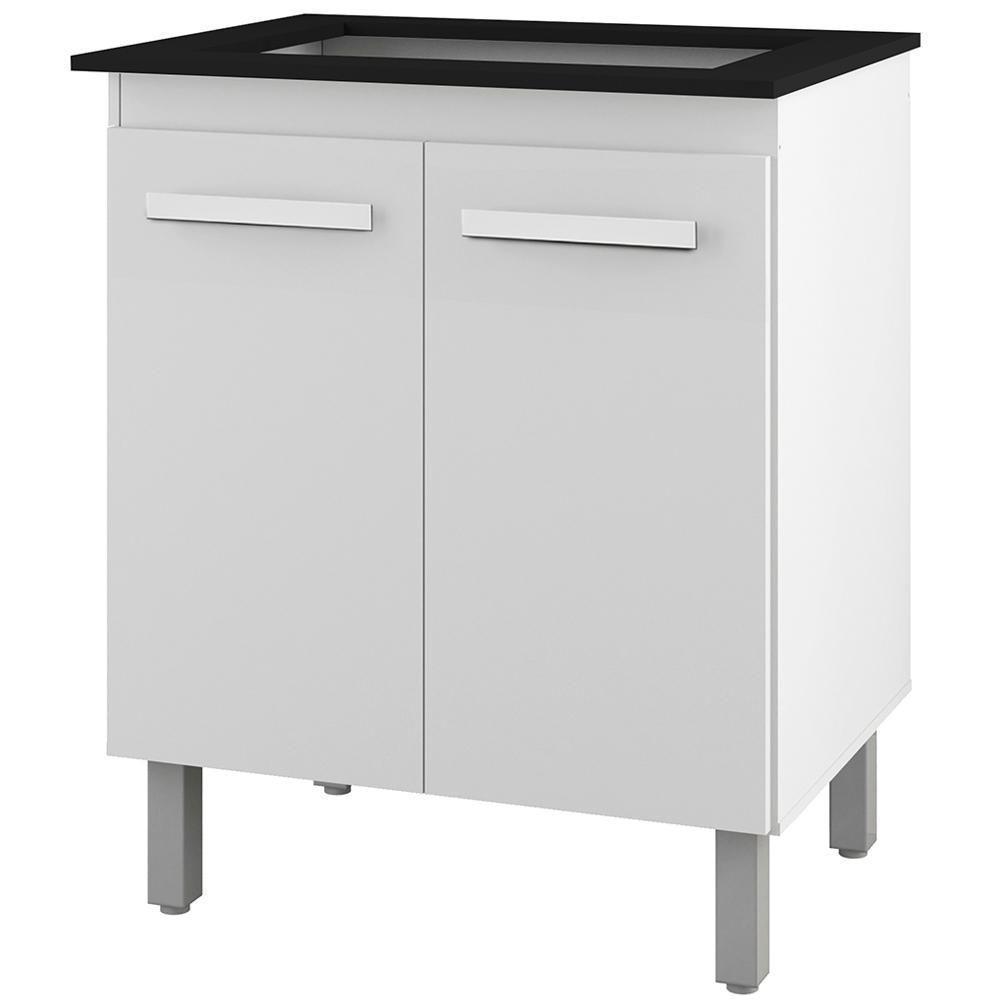 Balcão Para Cooktop 4 Bocas 2 Portas 75 Cm Jade Branco Mobbs Branco - 1