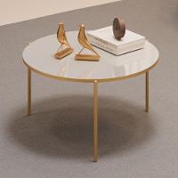 Mesa De Centro Redonda 69 Cm Cleia Bali Dourado Dj Moveis - 2