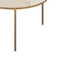 Mesa De Centro Redonda 69 Cm Cleia Off White Dourado Dj Moveis