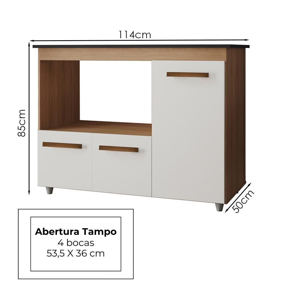 Balcão Para Cooktop 4 Bocas 114cm 9470 Savana Off White Mobbs Savana Off White - 3