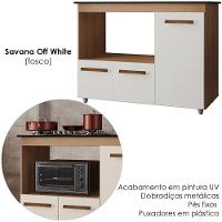Balcão Para Cooktop 4 Bocas 114cm 9470 Savana Off White Mobbs Savana Off White