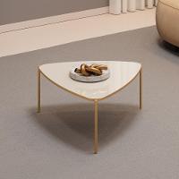 Mesa De Centro Lina 77 Cm Pes Metal Off White Dourado Dj Moveis - 6