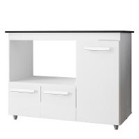 Balcão Para Cooktop 4 Bocas 3 Portas 114 Cm Ana Branco Mobbs Branco - 1