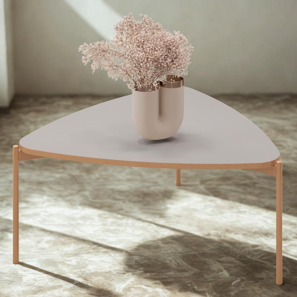 Mesa De Centro Lina 77 Cm Pes Metal Bali Dourado Dj Moveis - 2