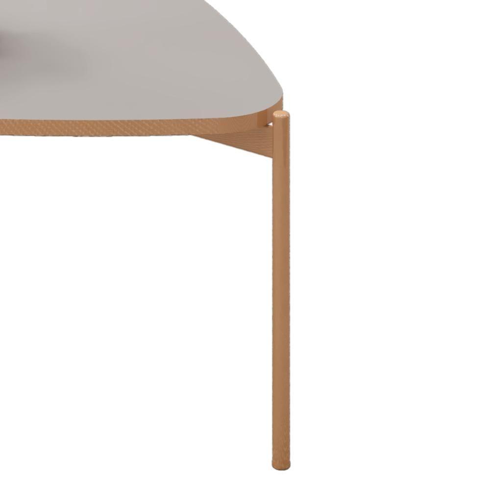 Mesa De Centro Lina 77 Cm Pes Metal Bali Dourado Dj Moveis - 4