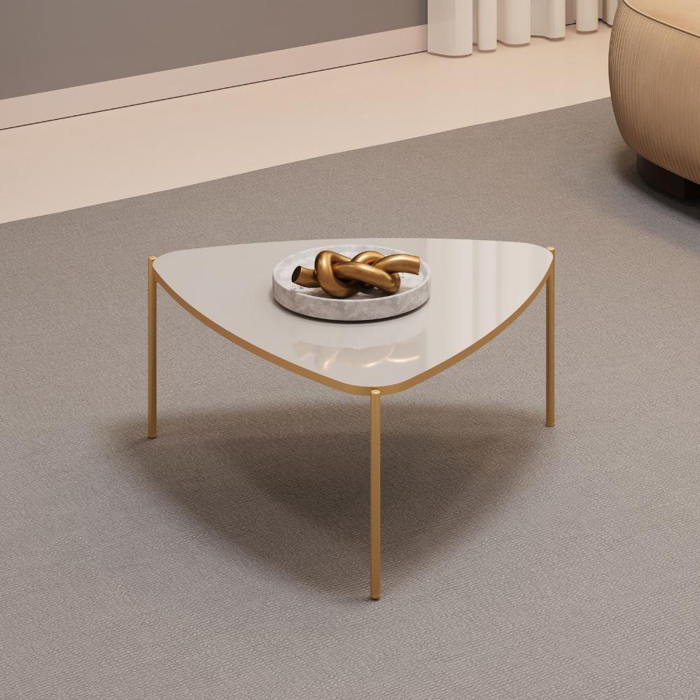Mesa De Centro Lina 77 Cm Pes Metal Bali Dourado Dj Moveis - 6