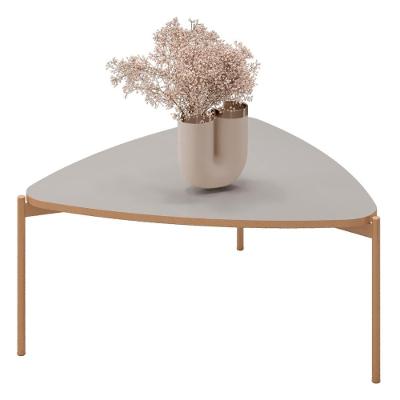 Mesa De Centro Lina 77 Cm Pes Metal Bali Dourado Dj Moveis