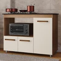 Balcão Para Cooktop 4 Bocas 3 Portas 114 Cm Ana Savana Off White Mobbs Savana Off White - 2