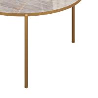Mesa De Centro Redonda 69 Cm Cleia Quartzo Dourado Dj Moveis