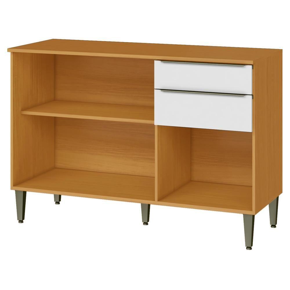 Balcão Com Tampo 3 Portas 2 Gavetas 120 Cm Mdf 2006806 Cinamomo Branco Armoveis - 6