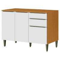Balcão Com Tampo 3 Portas 2 Gavetas 120 Cm Mdf 2006806 Cinamomo Branco Armoveis - 1