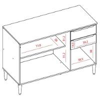 Balcão Com Tampo 3 Portas 2 Gavetas 120 Cm Mdf 2006806 Cinamomo Branco Armoveis