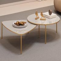 Kit 2 Mesas Centro Lina Cleia Pés Metal Bali Dj Moveis - 2