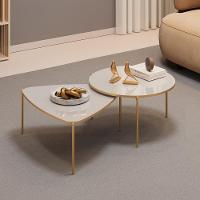 Kit 2 Mesas Centro Lina Cleia Pés Metal Bali Dj Moveis - 6