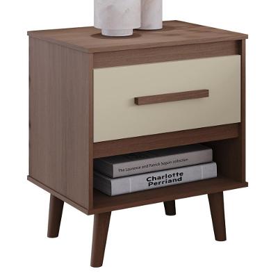 Mesa De Cabeceira 1 Gaveta 50 Cm Mila Savana Off White Mobbs