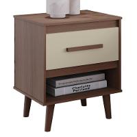 Mesa De Cabeceira 1 Gaveta 50 Cm Mila Savana Off White Mobbs - 1